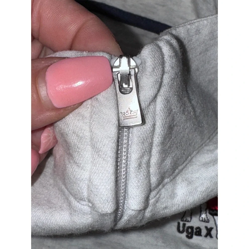 Peter Millar UGA Bulldog Quarter‎ Zip Jacket Mens Medium Gray Full Zip Athletic